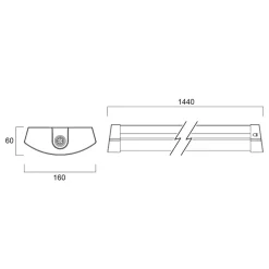 Sylvania LED-loftlampe Deltawing, 144 cm, IP44, 840