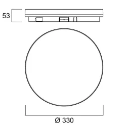 Sylvania Start Surface Slim loftlampe, Ø 33 cm, IP54, dæmpbar.