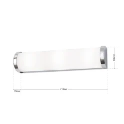 Tea væglampe, 41 cm, krom