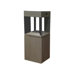 Teckalu LED-sokkellampe solcelle sensor teak/sort