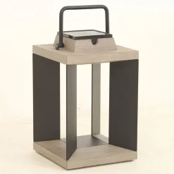 Teckalu solcellelanterne, aluminium sort, 36,5 cm