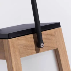 Tecka soldrevet LED-lanterne, bærbar, 25 cm, teak