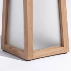 Tecka soldrevet LED-lanterne, bærbar, 25 cm, teak