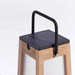 Tecka soldrevet LED-lanterne, bærbar, 25 cm, teak