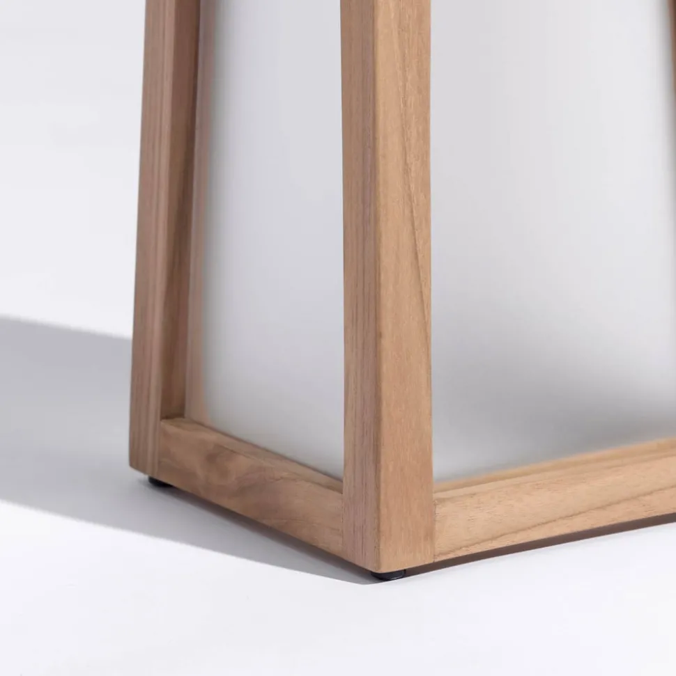 Tecka soldrevet LED-lanterne, bærbar, 25 cm, teak