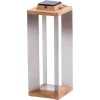 Teckinox LED-solcellelanterne, teak/stål, 65,5 cm