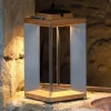 Teckinox LED-solcellelanterne, teak/stål, 45,5 cm