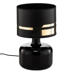 Tekstil bordlampe Bodo, sort-guld