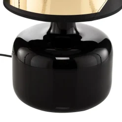 Tekstil bordlampe Bodo, sort-guld