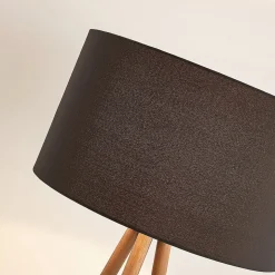 Tekstilgulvlampe Majken - mørkegrå/sort
