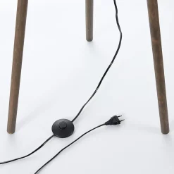Tekstilgulvlampe Majken - mørkegrå/sort