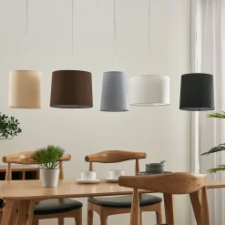 Tekstil hængelampe Hermina, 5 lyskilder