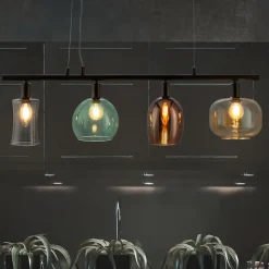 Telesto pendellampe med glasskærme, 4 lyskilder