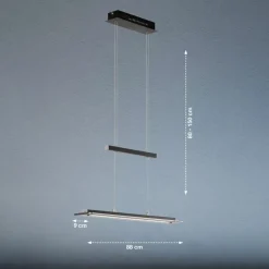 Tenso TW LED-hængelampe med dæmper, sort, 88cm