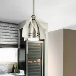 Terna LED-loftventilator, nikkel/creme