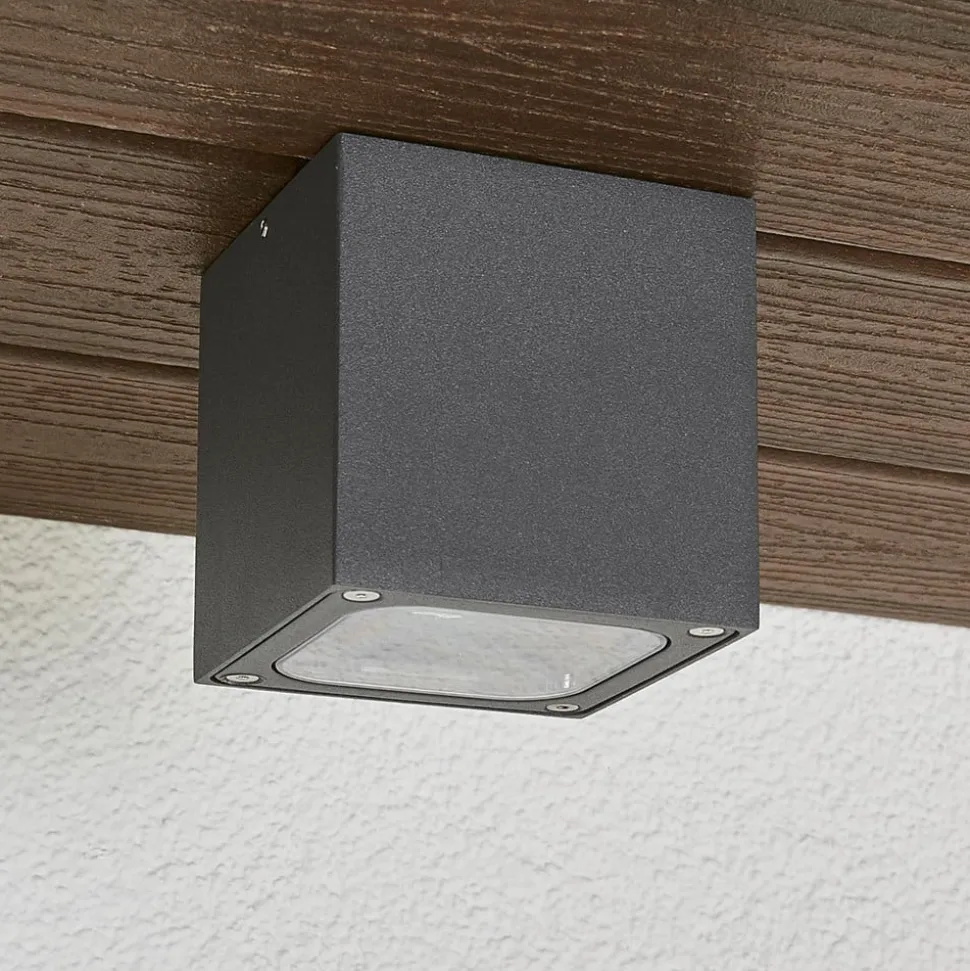 Terningformet LED udendørs loftlampe Tanea, IP54