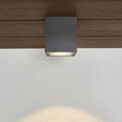 Terningformet LED udendørs loftlampe Tanea, IP54