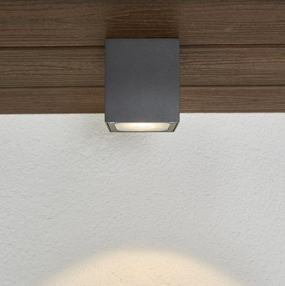 Terningformet LED udendørs loftlampe Tanea, IP54