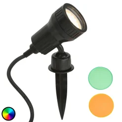 Terra LED-spot med jordspyd inklusive farvefilter