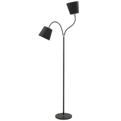 Texas gulvlampe, sort, 2 lyskilder