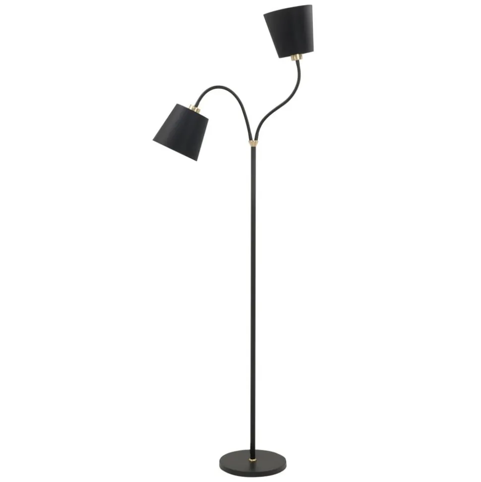 Texas gulvlampe, sort, 2 lyskilder