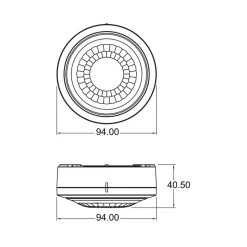 Theben-tilstedeværelsesdetektor Luxa 103 S360-100-12 AP WH,