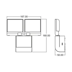 Theben udendørs LED-væglampe theLeda S17-100, sort Sensor