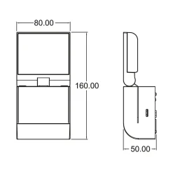 Theben udendørs LED-væglampe theLeda S8-100, sort, sensor