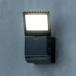 Theben udendørs LED-væglampe theLeda S8-100, sort, sensor