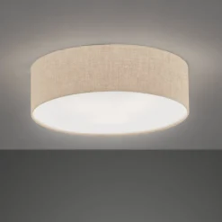 Thor loftslampe i tekstil, sand, Ø 40cm
