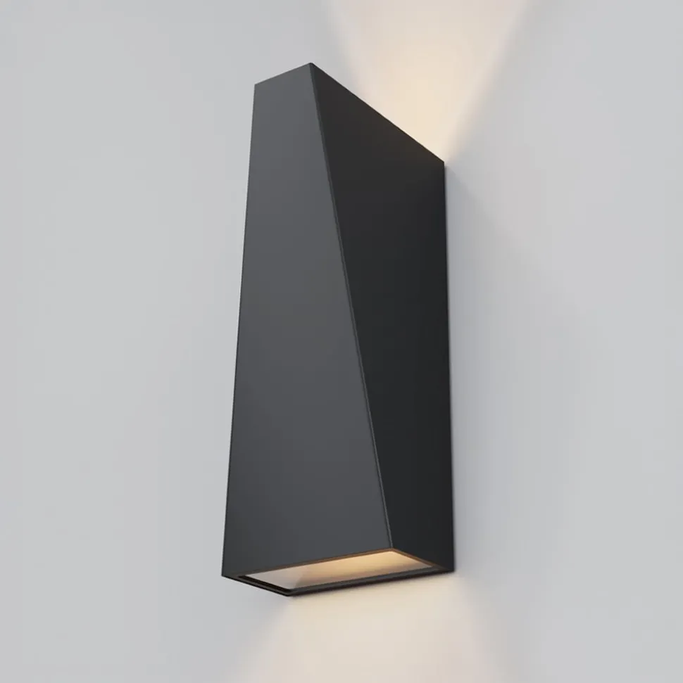 Times Square udendørs LED-væglampe, sort