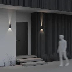 Times Square udendørs LED-væglampe, sort