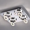 Tim kvadratisk LED-loftlampe, med 8 ringe