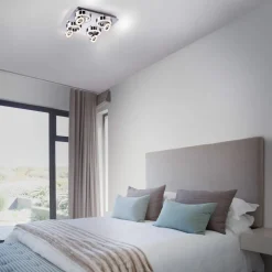 Tim kvadratisk LED-loftlampe, med 8 ringe
