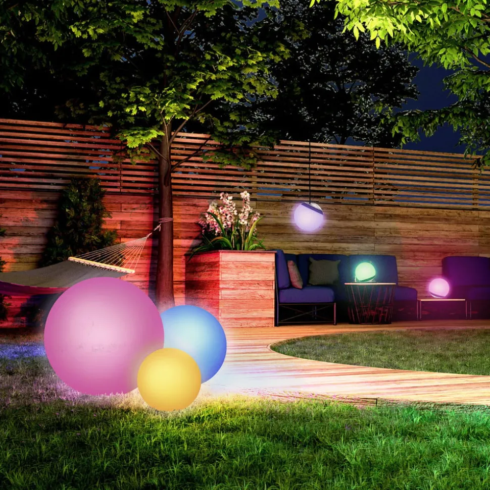 tint Calluna Solar LED-kugle, CCT, RGB, Ø 35 cm