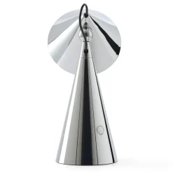 Tom Dixon LED-bordlampe Pose, sølvfarvet, højde 25 cm