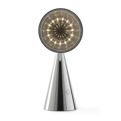 Tom Dixon LED-bordlampe Pose, sølvfarvet, højde 25 cm