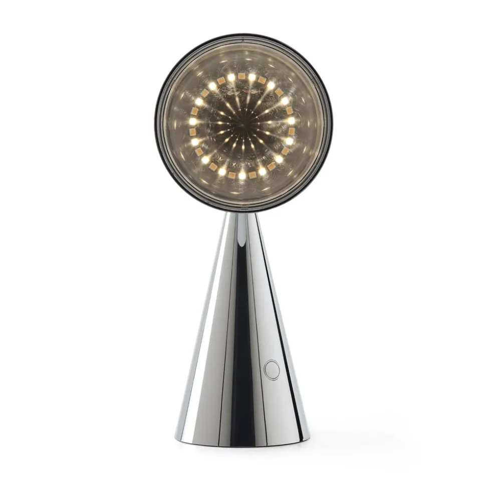 Tom Dixon LED-bordlampe Pose, sølvfarvet, højde 25 cm