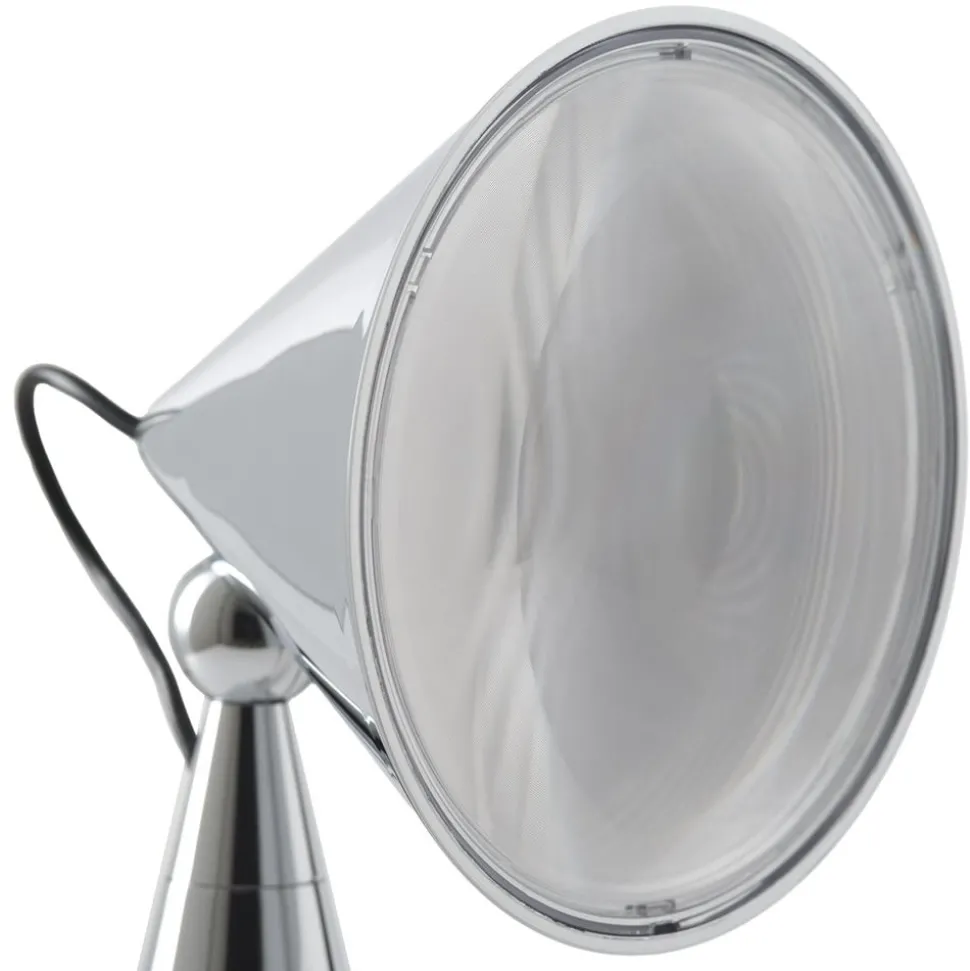 Tom Dixon LED-bordlampe Pose, sølvfarvet, højde 25 cm