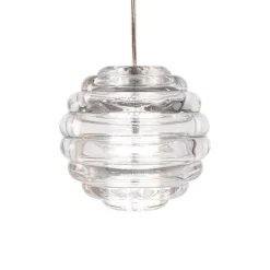 Tom Dixon LED-hængelampe Press Sphere, klar, Ø 14 cm, 927