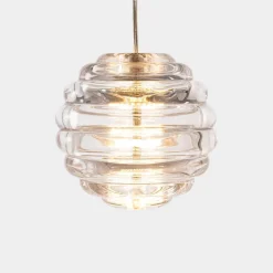 Tom Dixon LED-hængelampe Press Sphere, klar, Ø 14 cm, 927