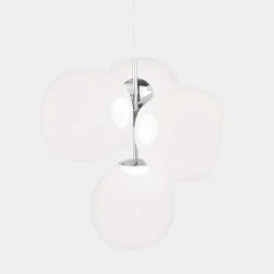 Tom Dixon LED-lysekrone Melt Chandelier opal/kromfarvet