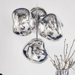 Tom Dixon LED-lysekrone Melt Chandelier, kromfarvet