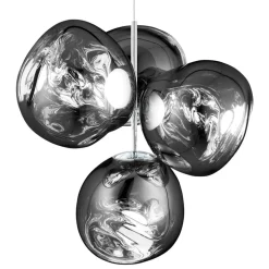 Tom Dixon LED-lysekrone Melt Chandelier, kromfarvet