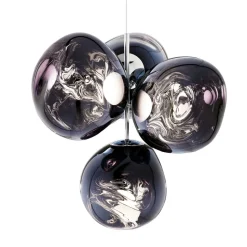 Tom Dixon LED-lysekrone Melt Chandelier, røggrå