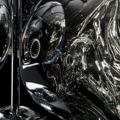 Tom Dixon LED-lysekrone Melt Chandelier, røggrå