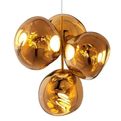 Tom Dixon LED-lysekrone Melt Chandelier, guldfarvet