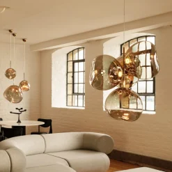 Tom Dixon LED-lysekrone Melt Chandelier, bronzefarvet