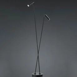Tom LED-gulvlampe, 2 lyskilder, sort