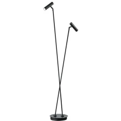 Tom LED-gulvlampe, 2 lyskilder, sort